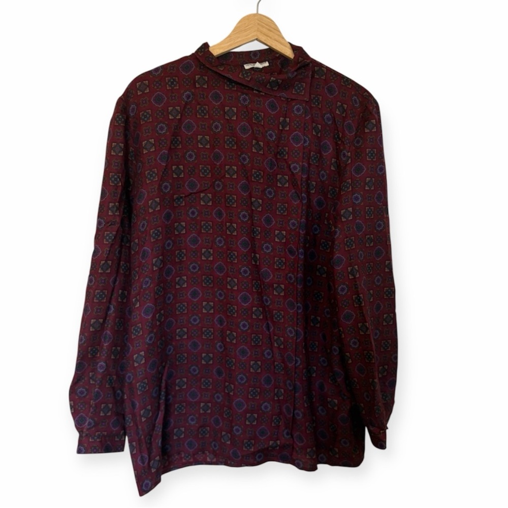 Vintage 90s Giorgio Armani Asymmetrical Button-Down Wool Silk Blouse